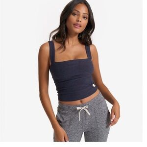 Vuori Elevation Square Neck Midnight Heather Tank Sz Small